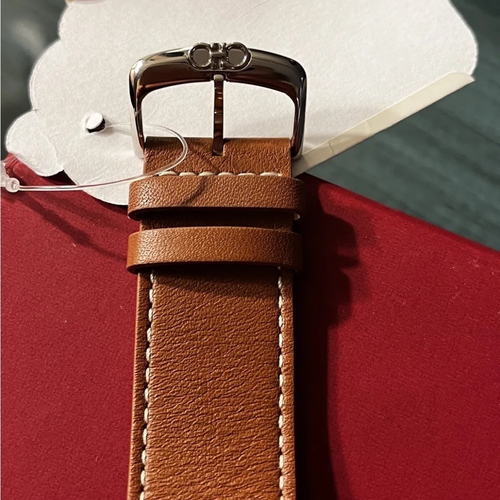 Salvatore Ferragamo WATCH BOXYS BROWN LEATHER NEW WITH BOX - Picture 6 of 10